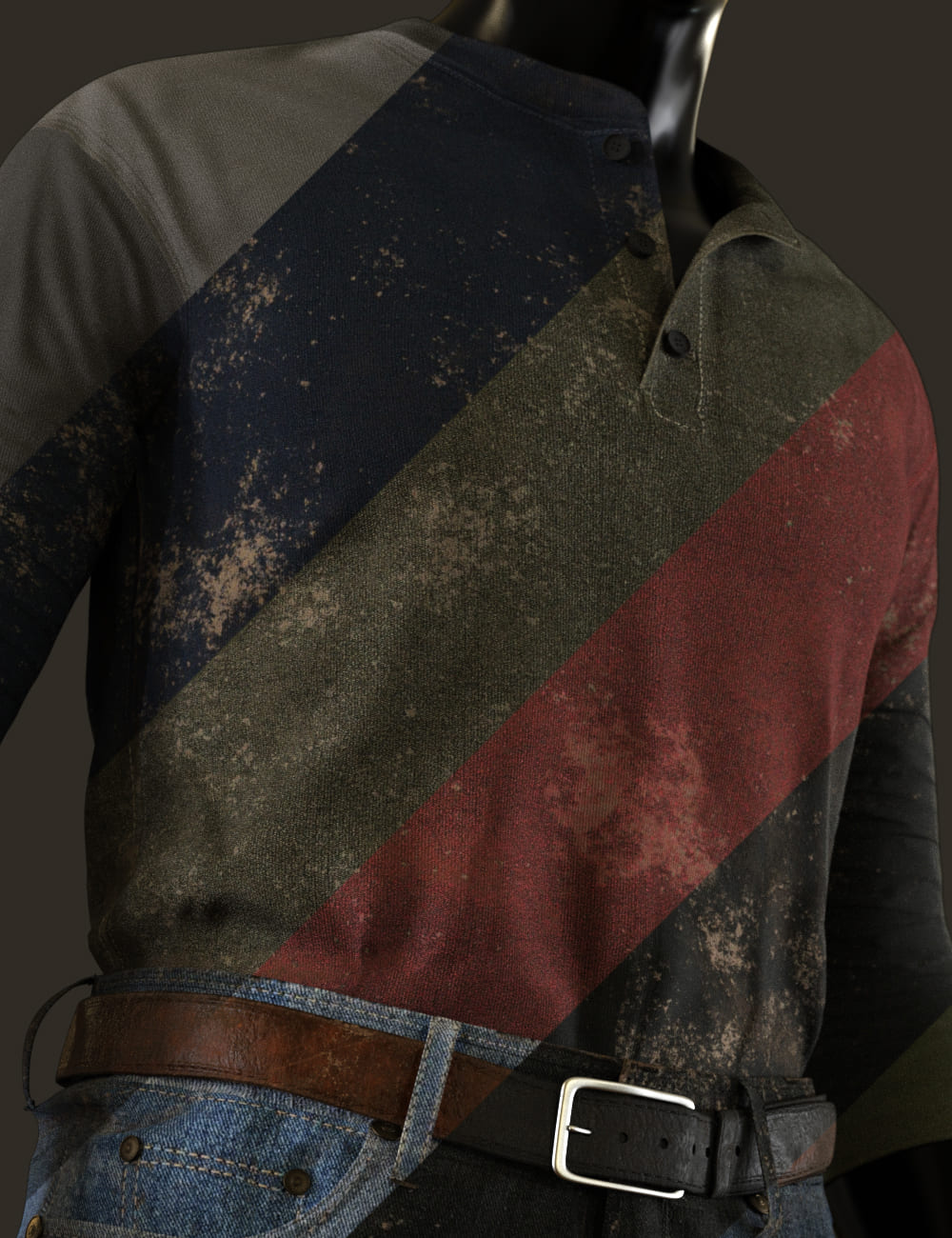 MI Henley Casual Outfit Texture Add-On_DAZ3D下载站