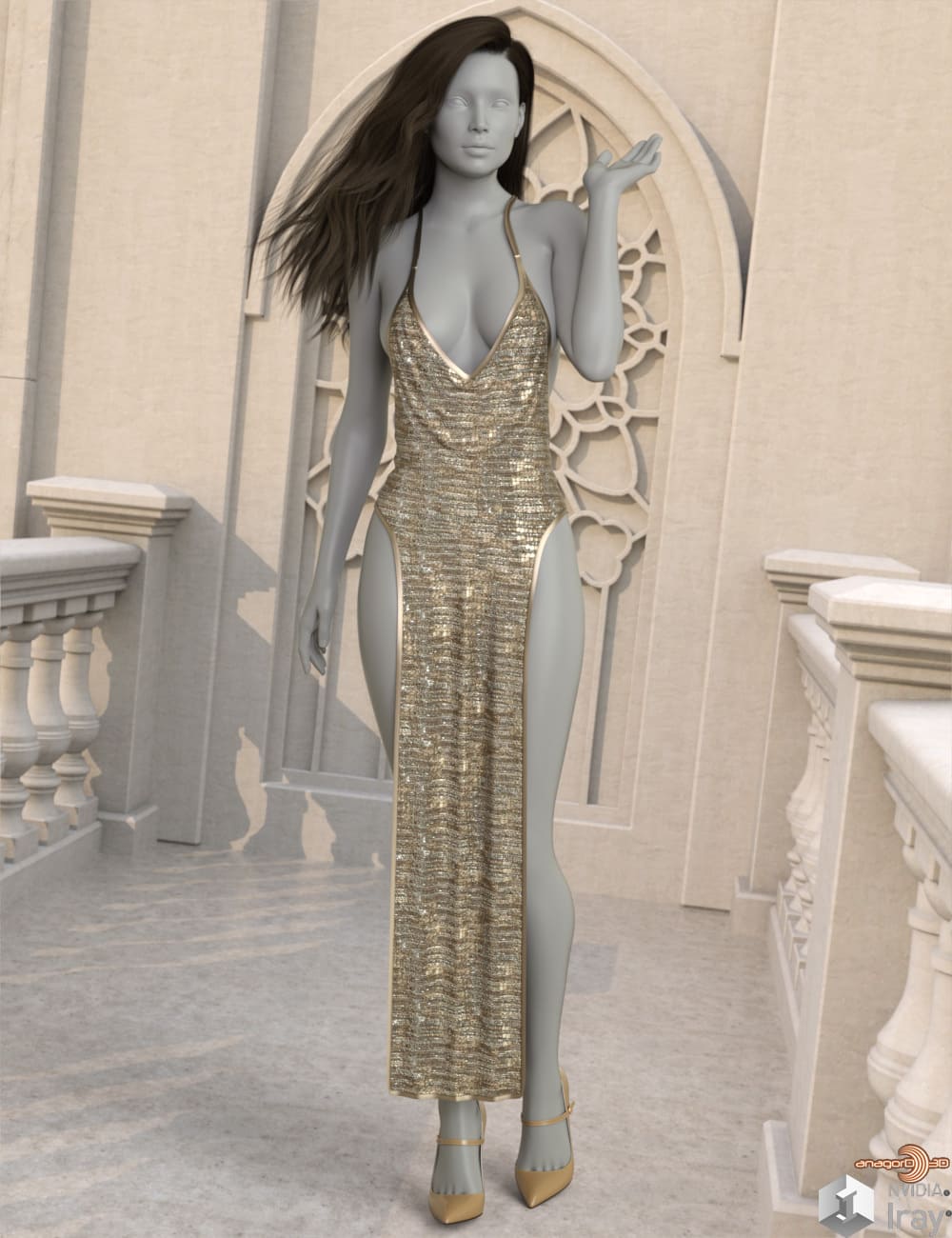 VERSUS – Exnem dForce Cocktail Dress D for Genesis 8 Female_DAZ3D下载站