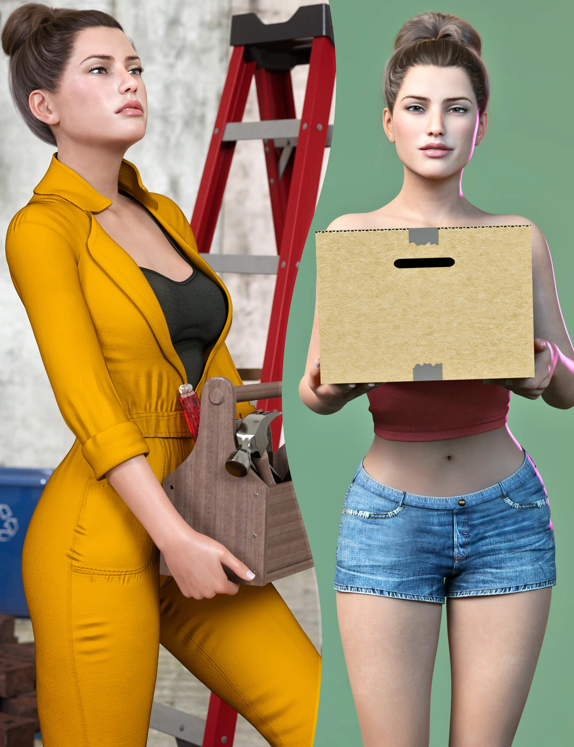 Z Lifting and Carrying Utility Pose Collection for Genesis 8 and 8.1_DAZ3D下载站