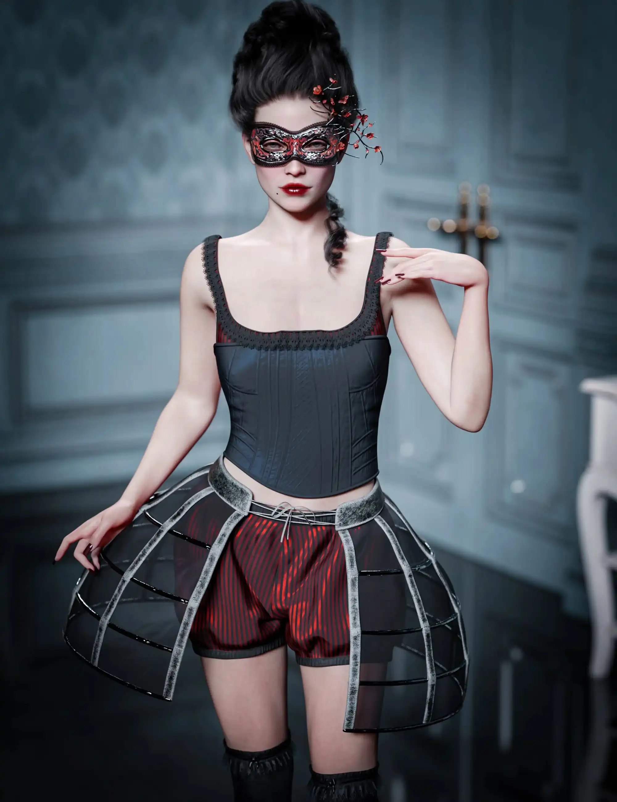 CB Dark Circus Texture Expansion for CB Fleur Clothing Set_DAZ3DDL