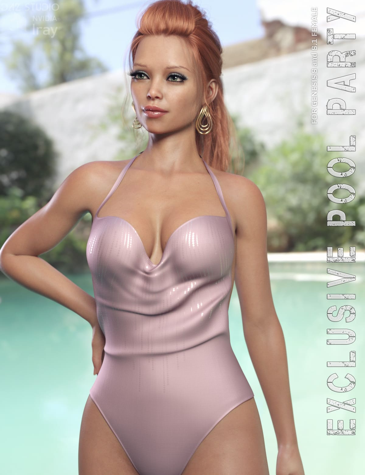 dForce Exclusive Pool Party for Genesis 8 and 8.1 Female_DAZ3D下载站