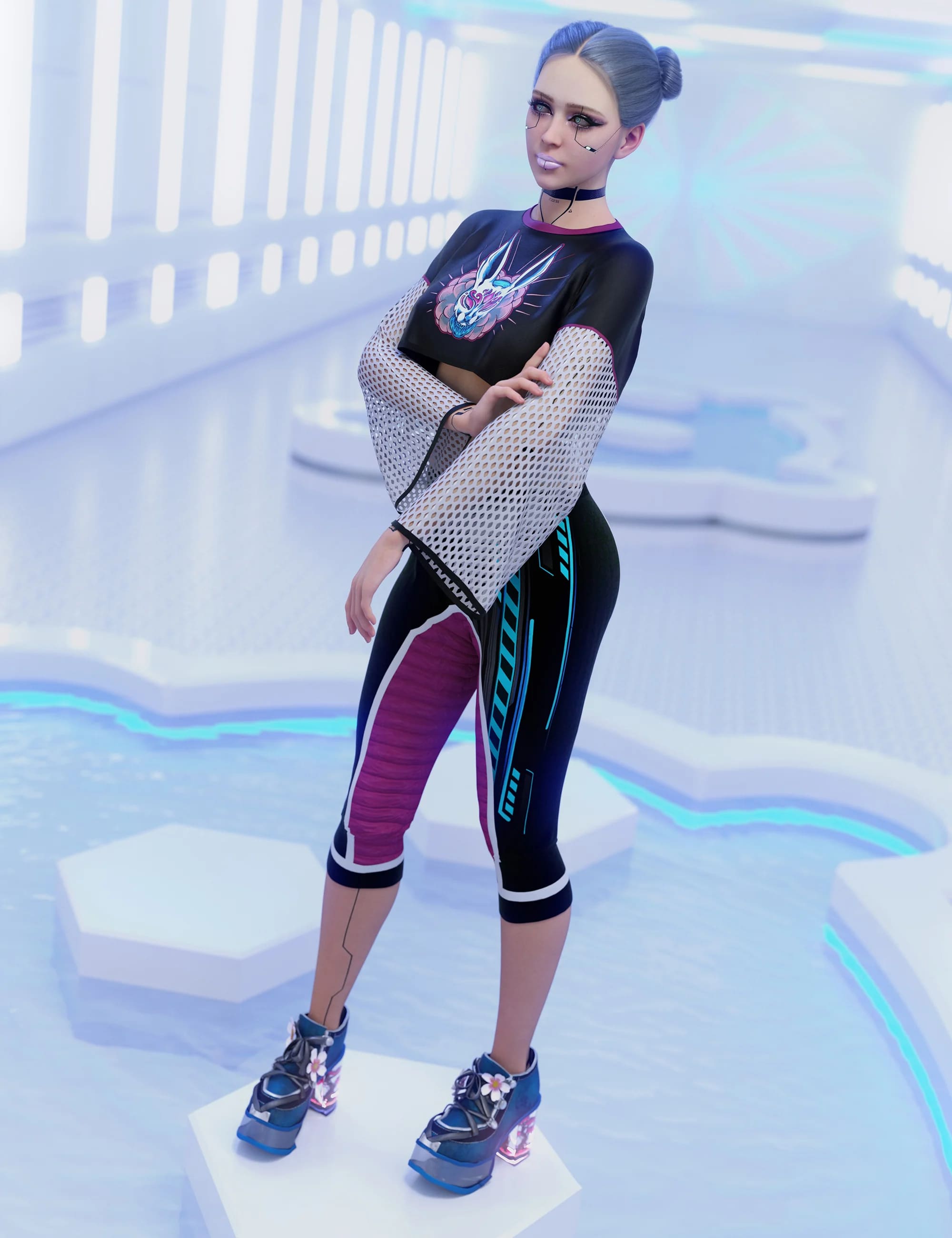 dForce Mixable Warabi Outfit for Genesis 9_DAZ3D下载站
