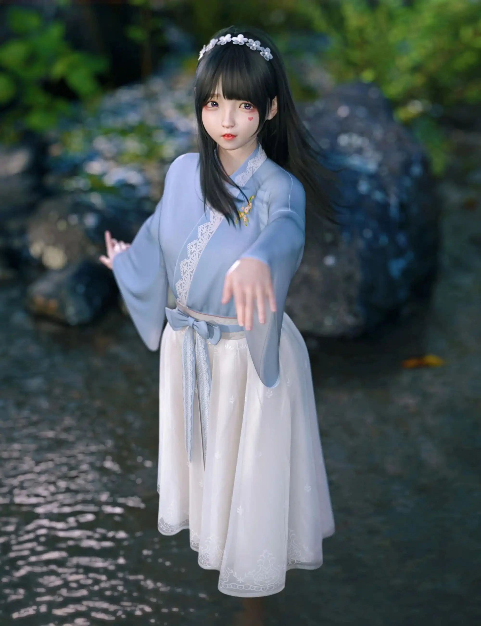 dForce SU Hanfu for Genesis 9, 8, and 8.1_DAZ3D下载站
