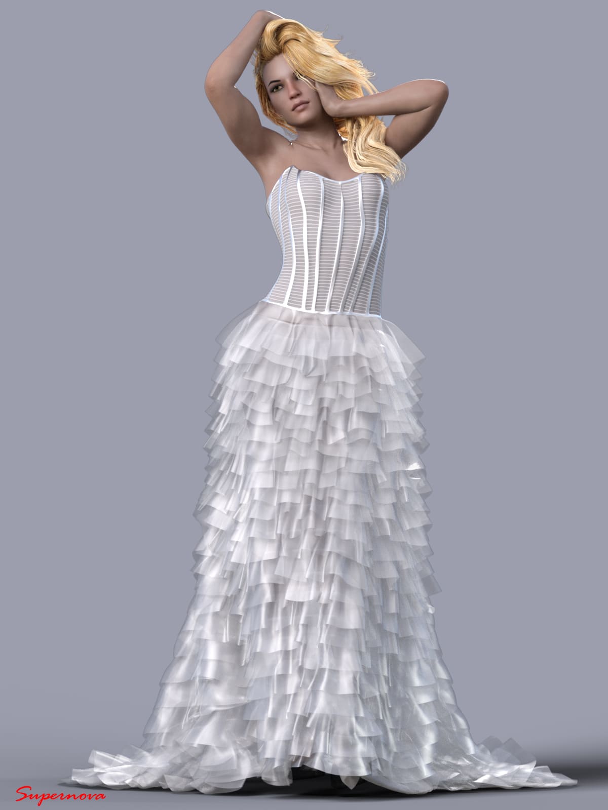 dForce-Wedding Dress For G8F_DAZ3D下载站