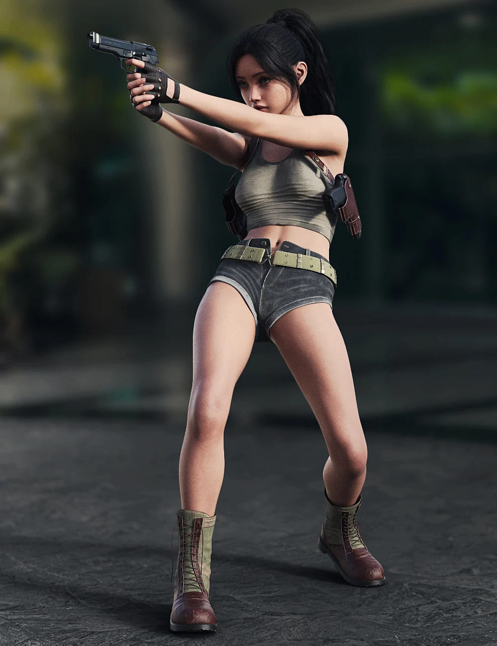 Sassy Shorts Outfit Texture Add-On_DAZ3D下载站