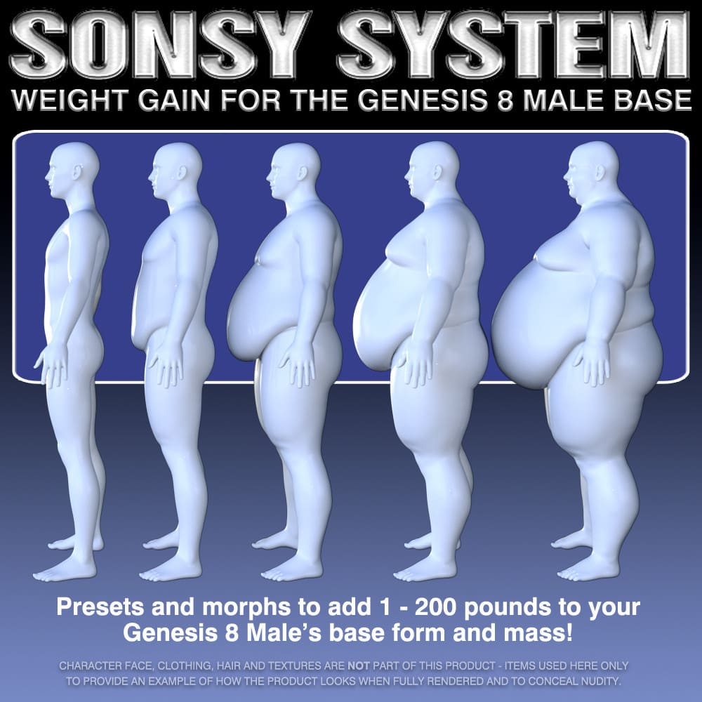 Sonsy Weight Gain System for Genesis 8 Male_DAZ3D下载站