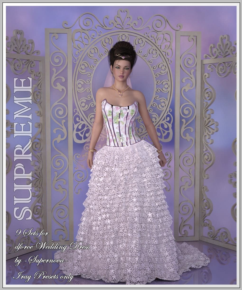SUPREME – Wedding Dress_DAZ3D下载站