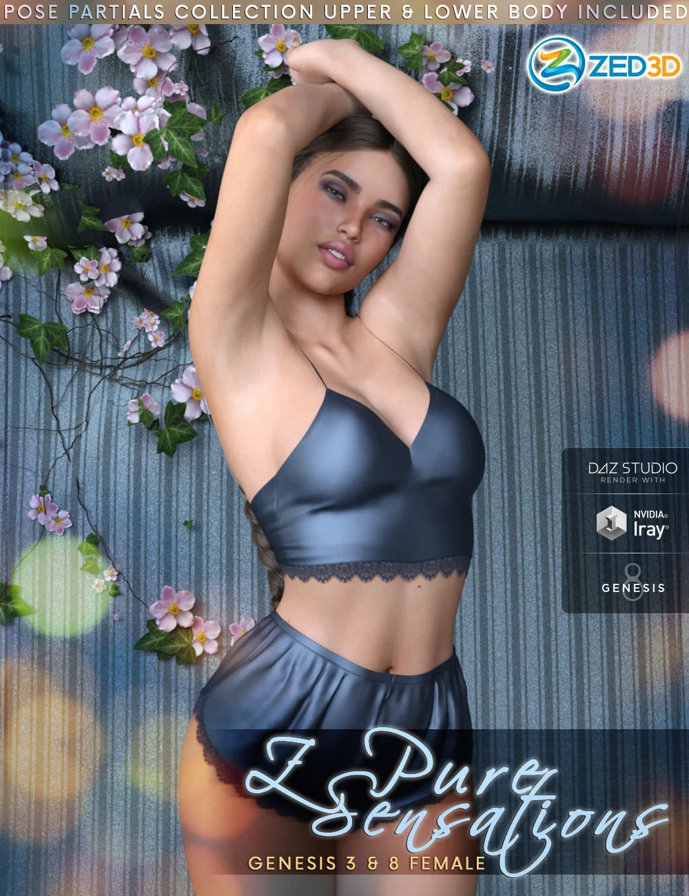 Z Pure Sensations – Poses and Partials for Genesis 3 and 8 Female_DAZ3D下载站