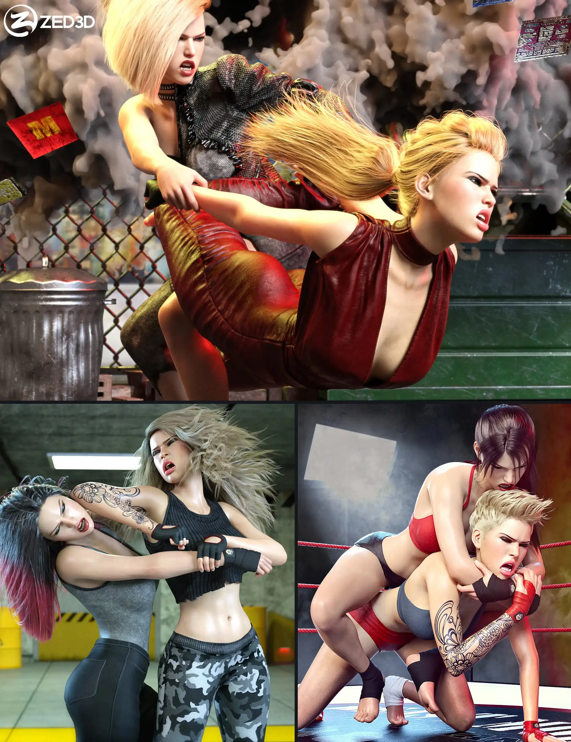Z Street Fighting Shape and Couple Poses for Genesis 8 and 8.1_DAZ3DDL