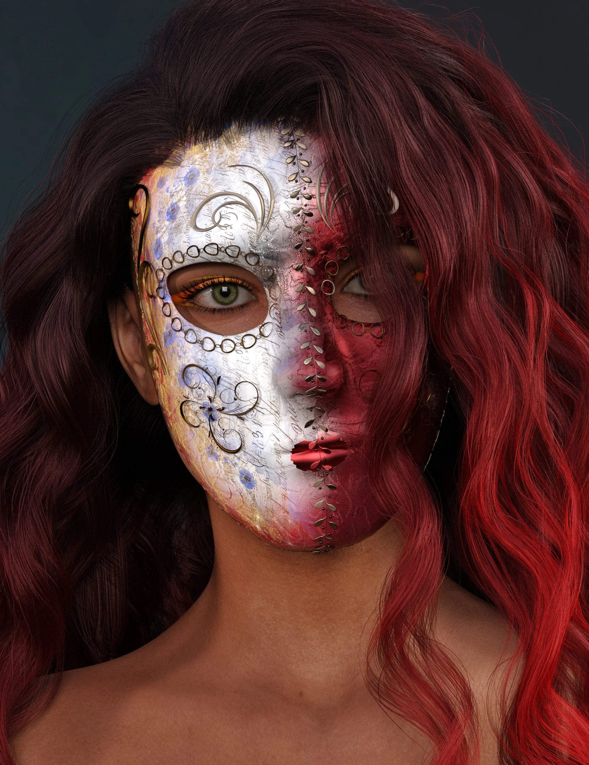 Carnival Mask for Genesis 8 and 8.1 Females_DAZ3D下载站