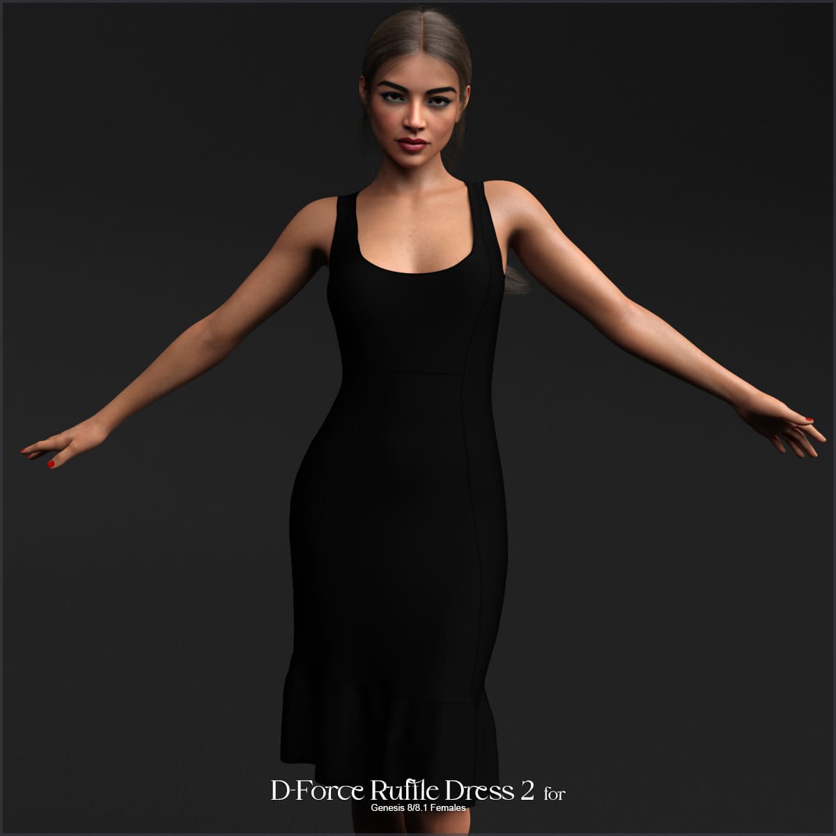 D-Force RuffleDress 02 for G8F and G8.1F_DAZ3DDL