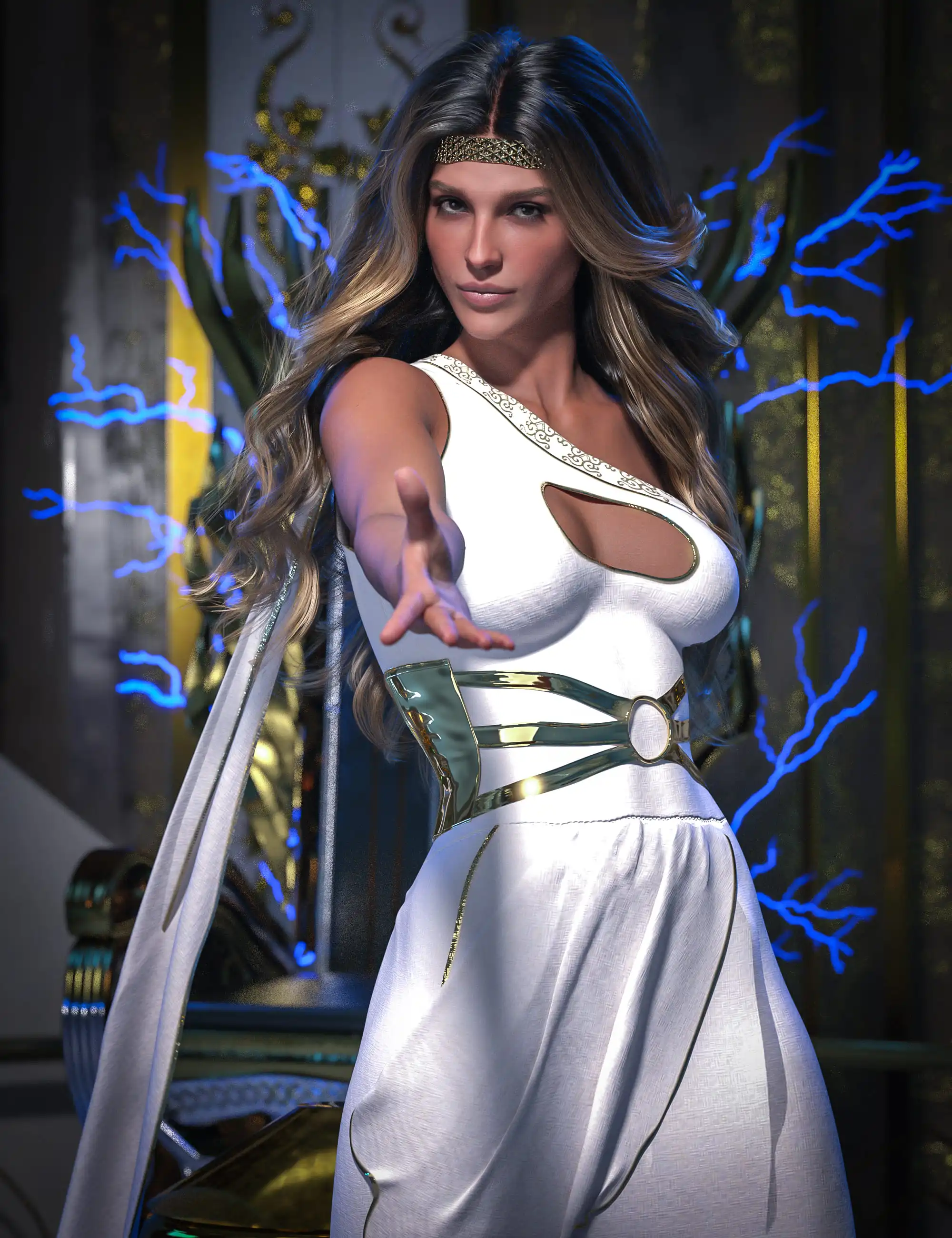 dForce Olympia Goddess Outfit for Genesis 9_DAZ3D下载站