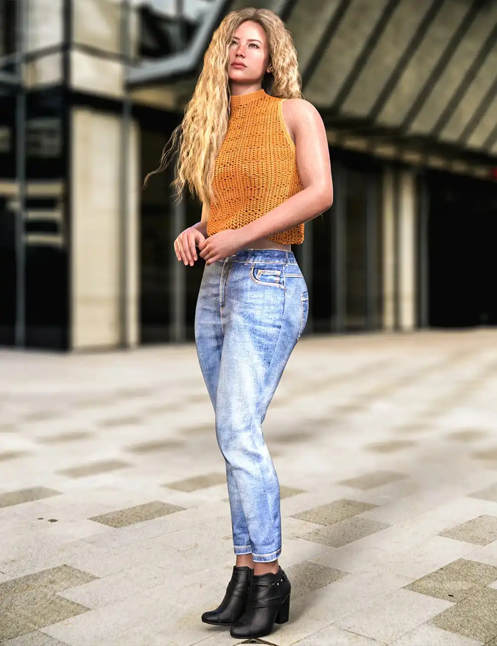 dforce Summer Casual Style Outfit for Genesis 9_DAZ3D下载站