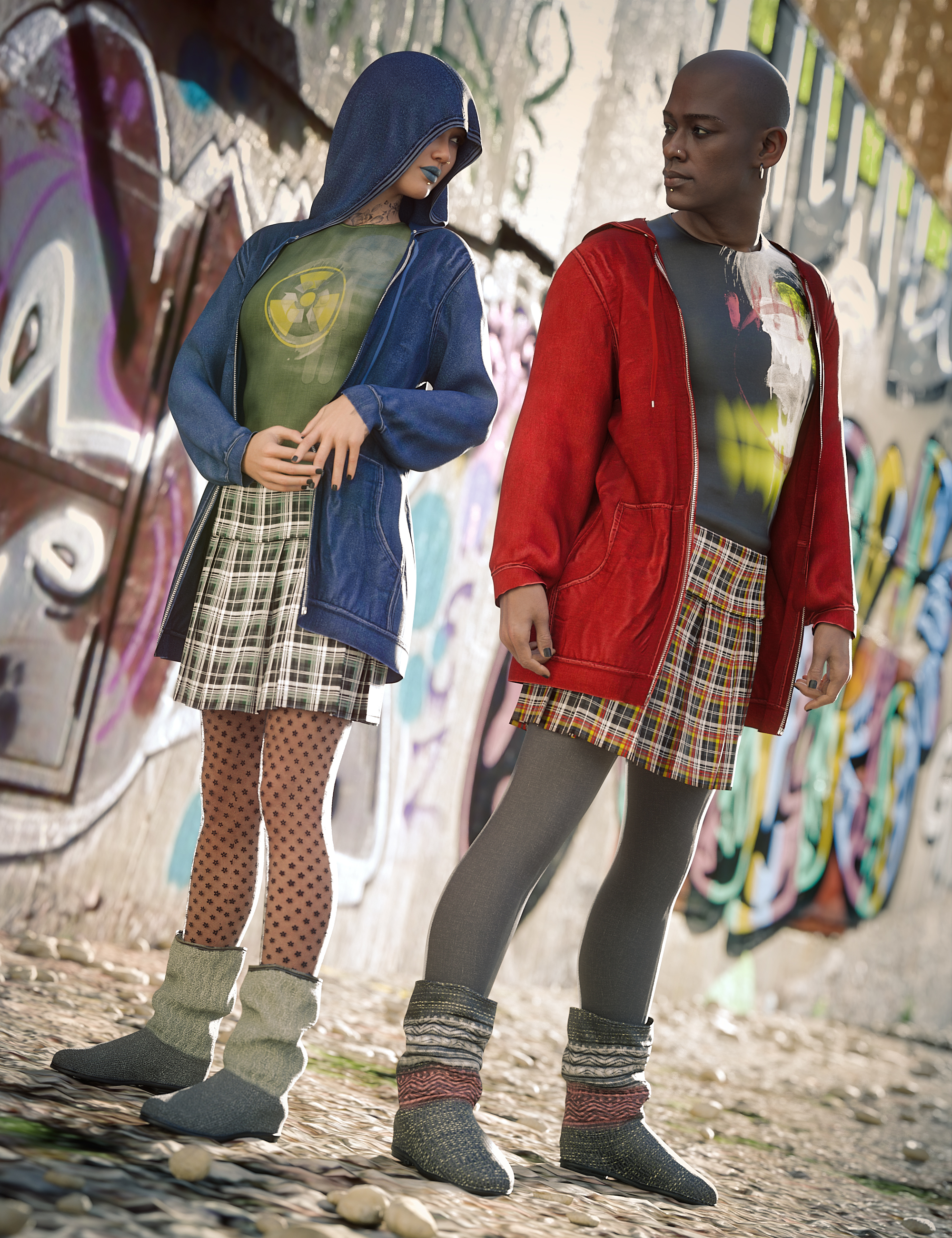dForce Thrifty Chic Outfit Texture Add-On_DAZ3DDL