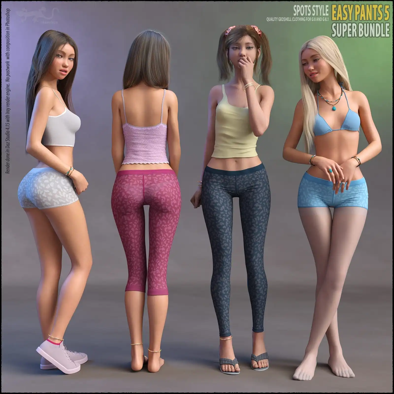 Easy Pants 5 Super Bundle for Genesis 8 and 8.1_DAZ3D下载站