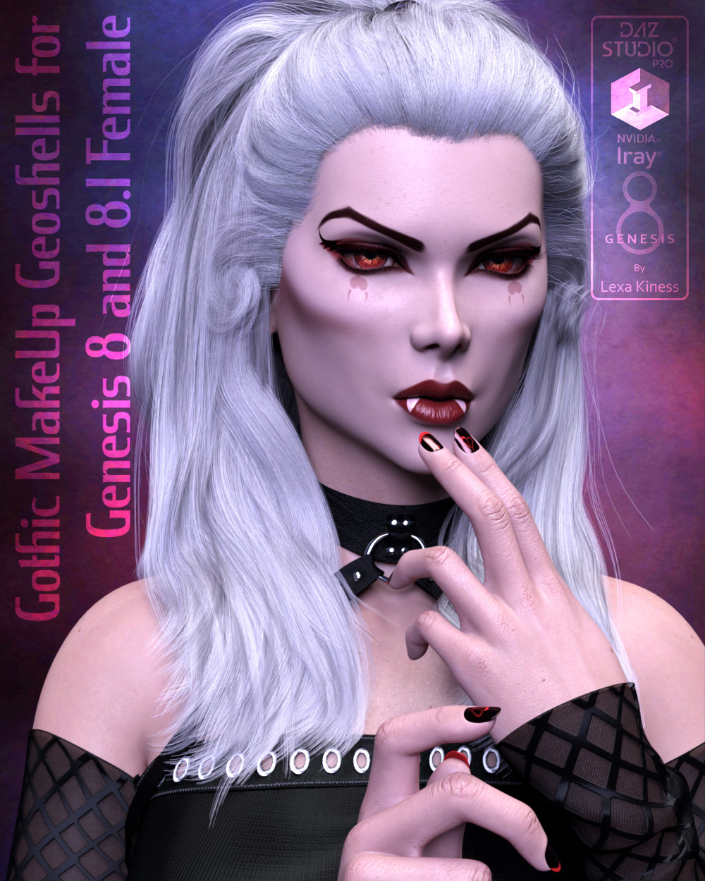 Gothic MakeUp Geoshells for Genesis 8 and 8.1 Female_DAZ3DDL