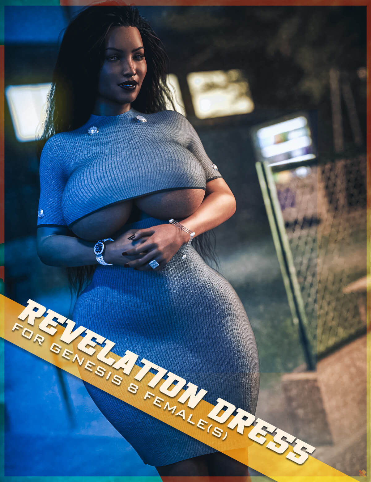 Revelation Dress for Genesis 8 Female_DAZ3D下载站