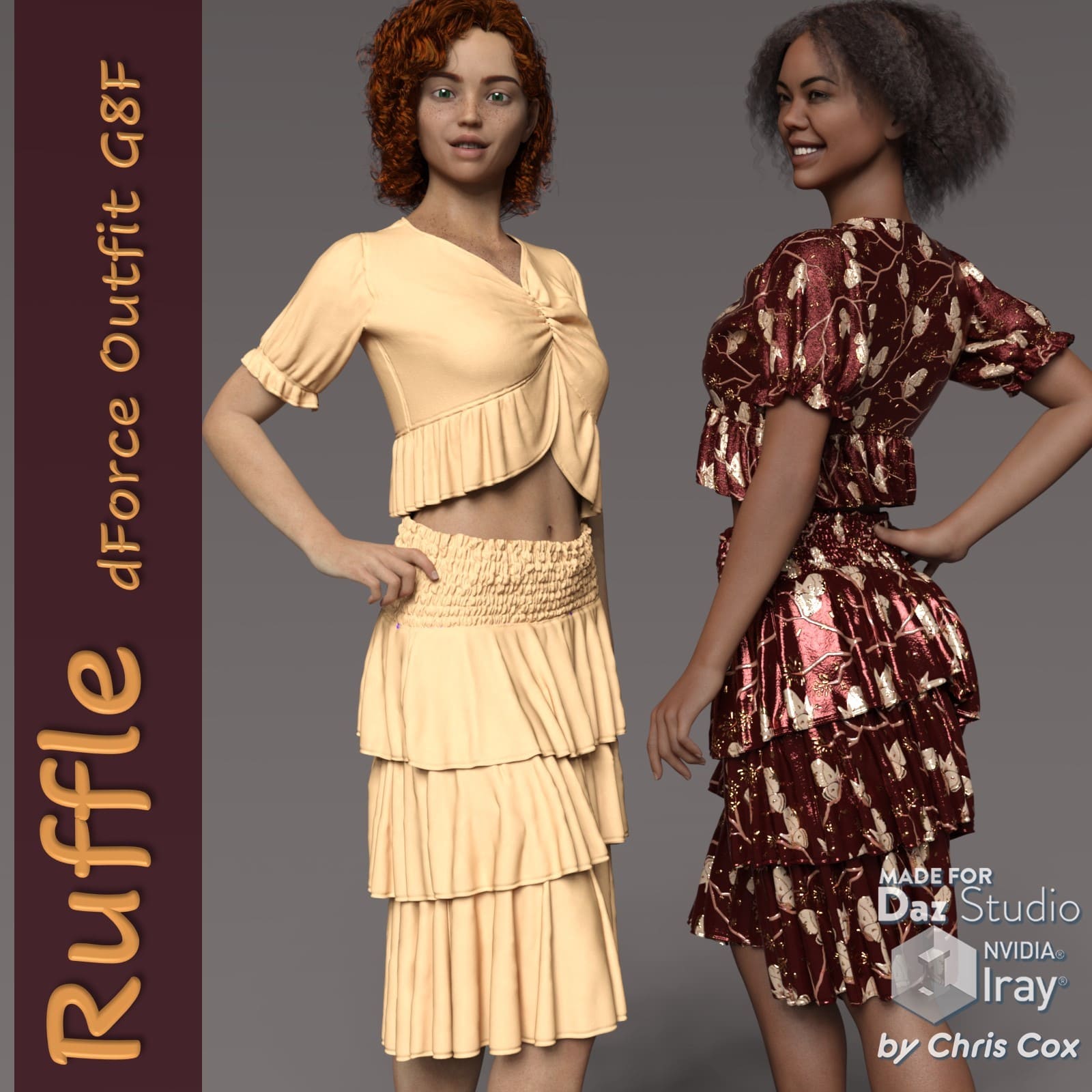 Ruffle dForce Outfit for G8F_DAZ3D下载站