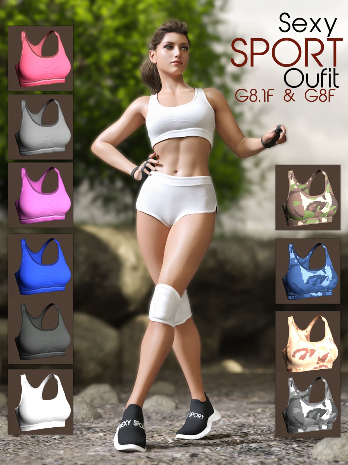 Sexy Sport Outfit For G8.1F & G8F_DAZ3D下载站