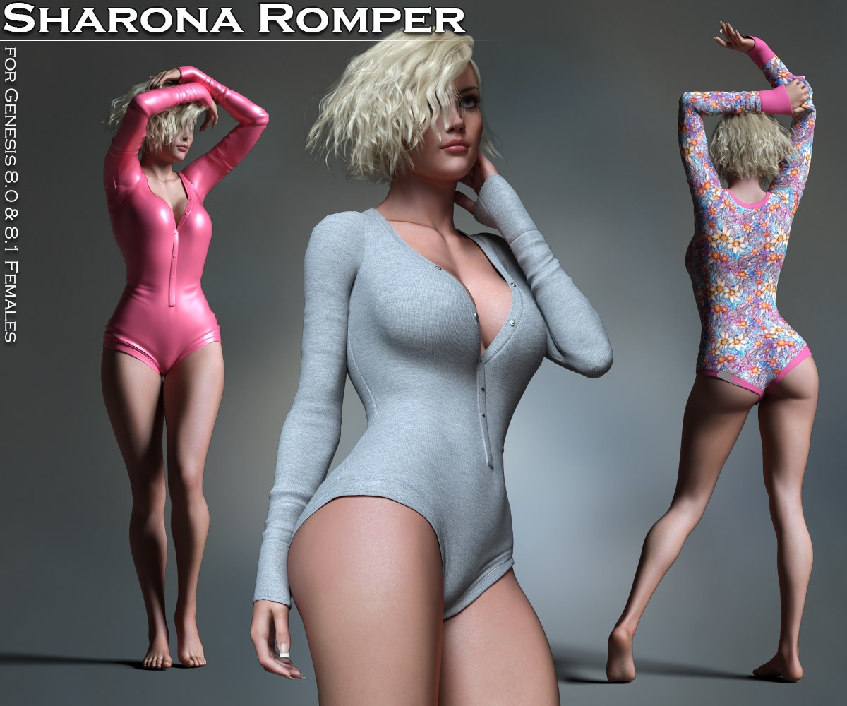 Sharona Romper for G8/8.1 Females_DAZ3D下载站
