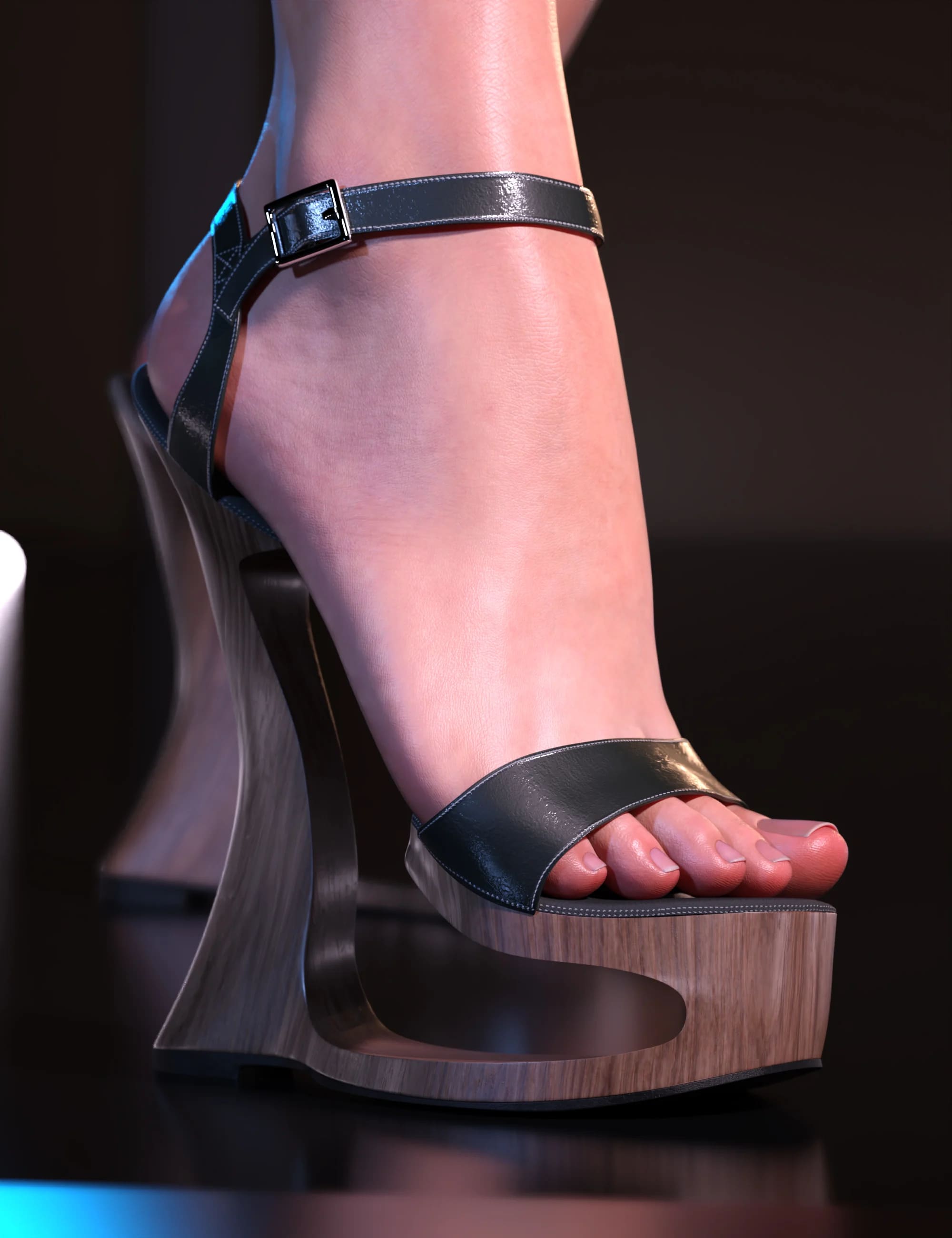 Sylvia Cutout Platform Heels for Genesis 9 and 8.1 Female_DAZ3D下载站