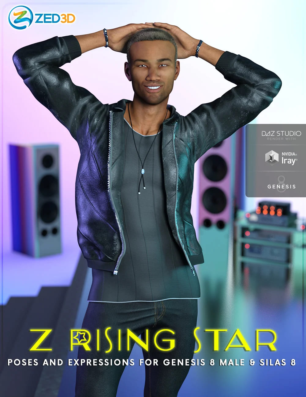 Z Rising Star Poses and Expressions for Genesis 8 Male and Silas 8_DAZ3D下载站