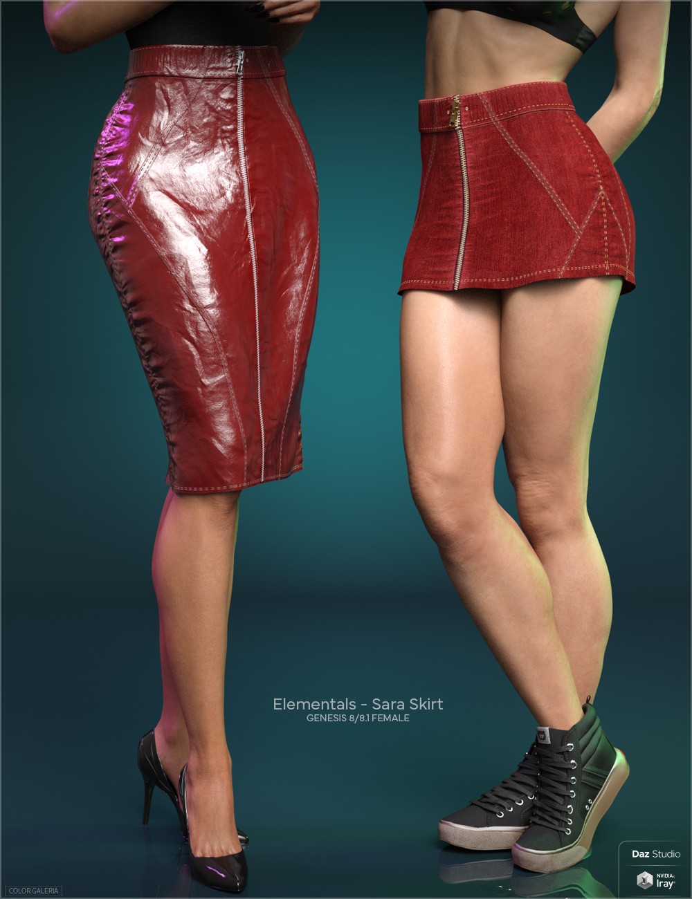 CGI Elementals – Sara Skirt for Genesis 8 and 8.1 Females_DAZ3D下载站