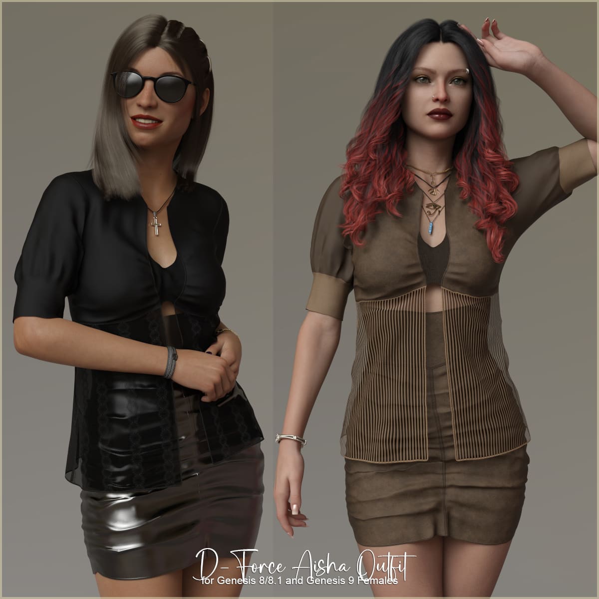 D-Force Aisha Outfit for Genesis 8/8.1/9/V9_DAZ3DDL