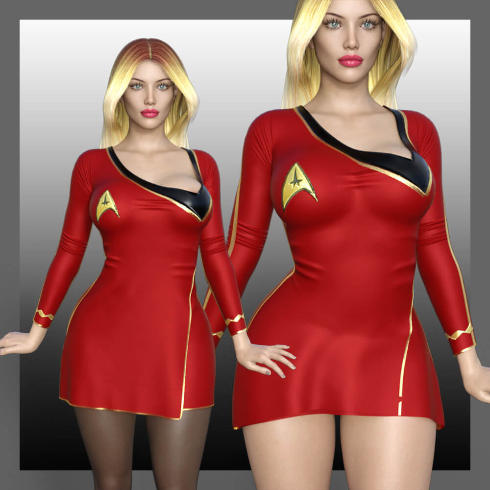 dForce Star Trek Dress G8F/G8.1F_DAZ3D下载站