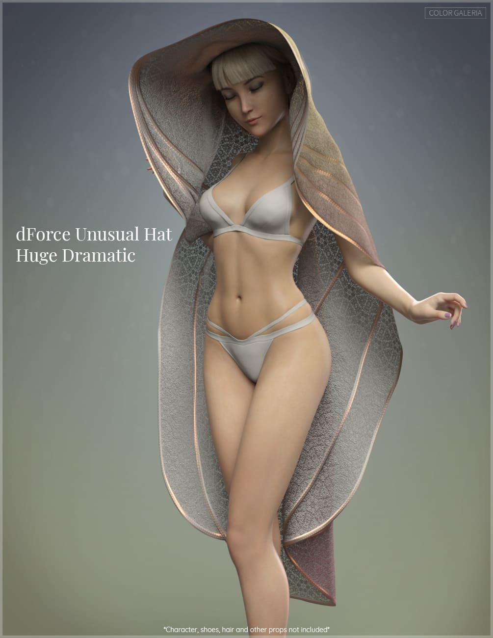 dForce – Unusual Hat – Huge Dramatic G8F_DAZ3D下载站