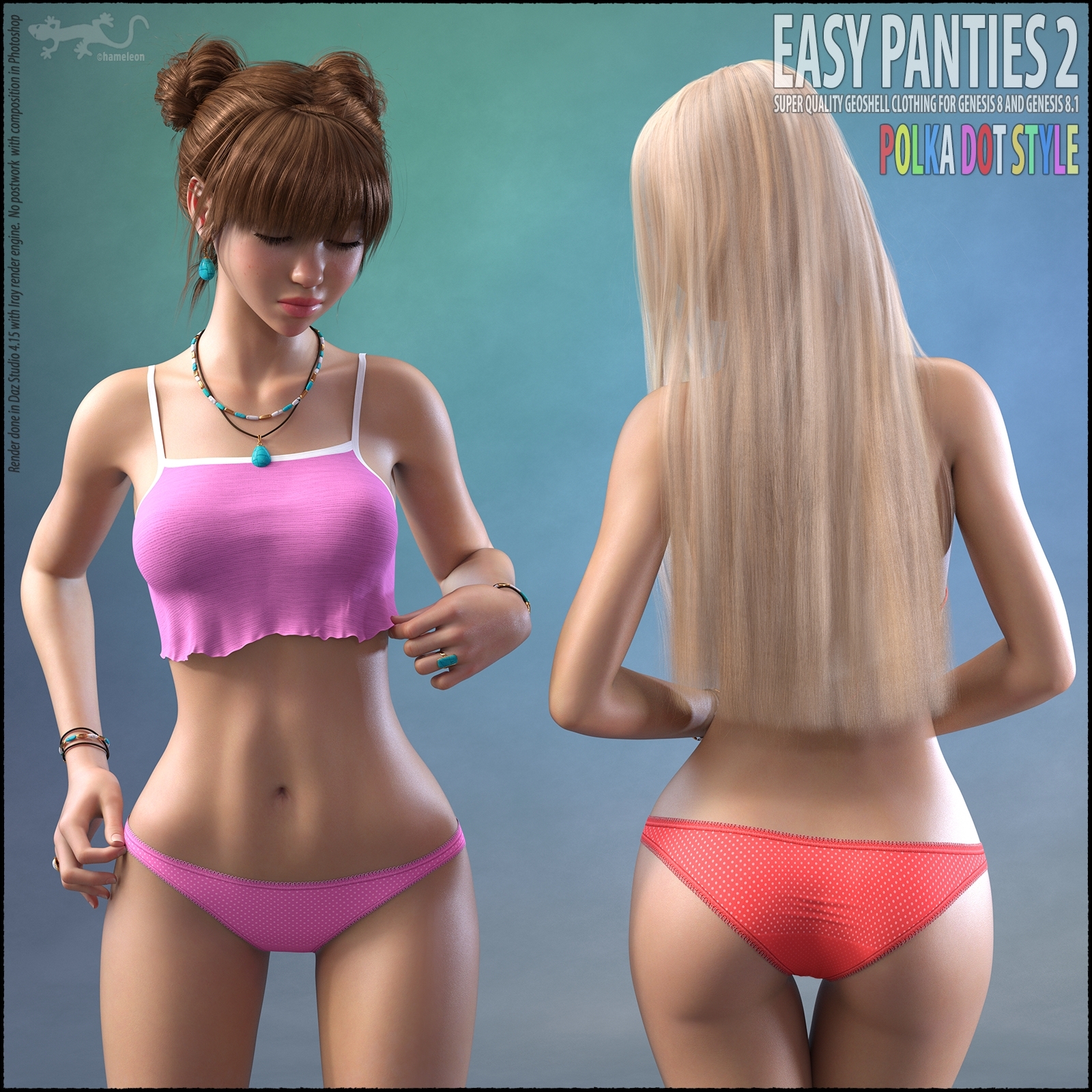 Easy Panties 2 for Genesis 8 and Genesis 8.1_DAZ3D下载站