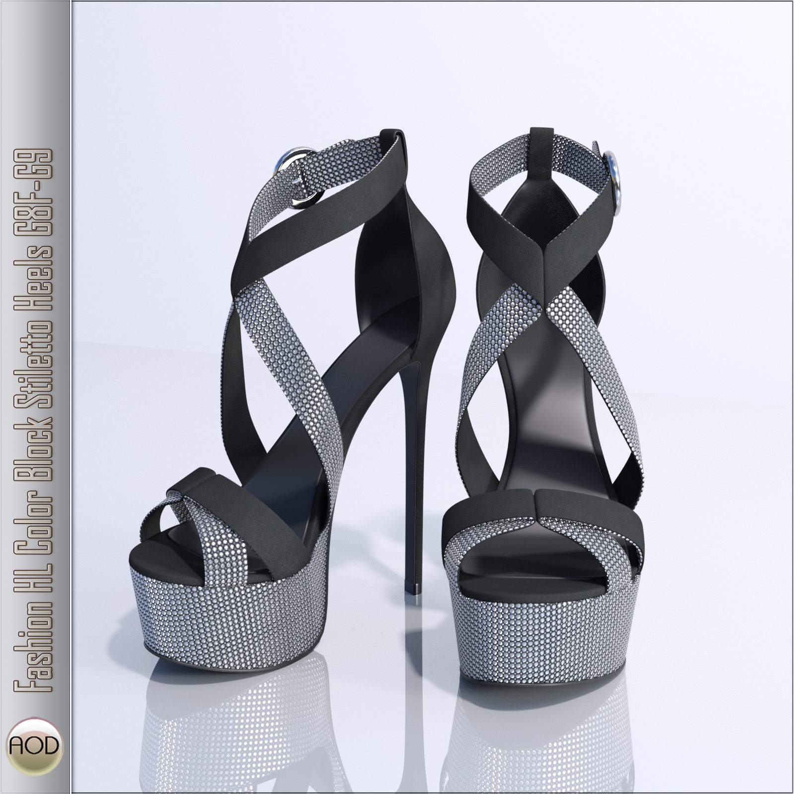 Fashion HL Color Block Stiletto Heels G8F-G9_DAZ3D下载站