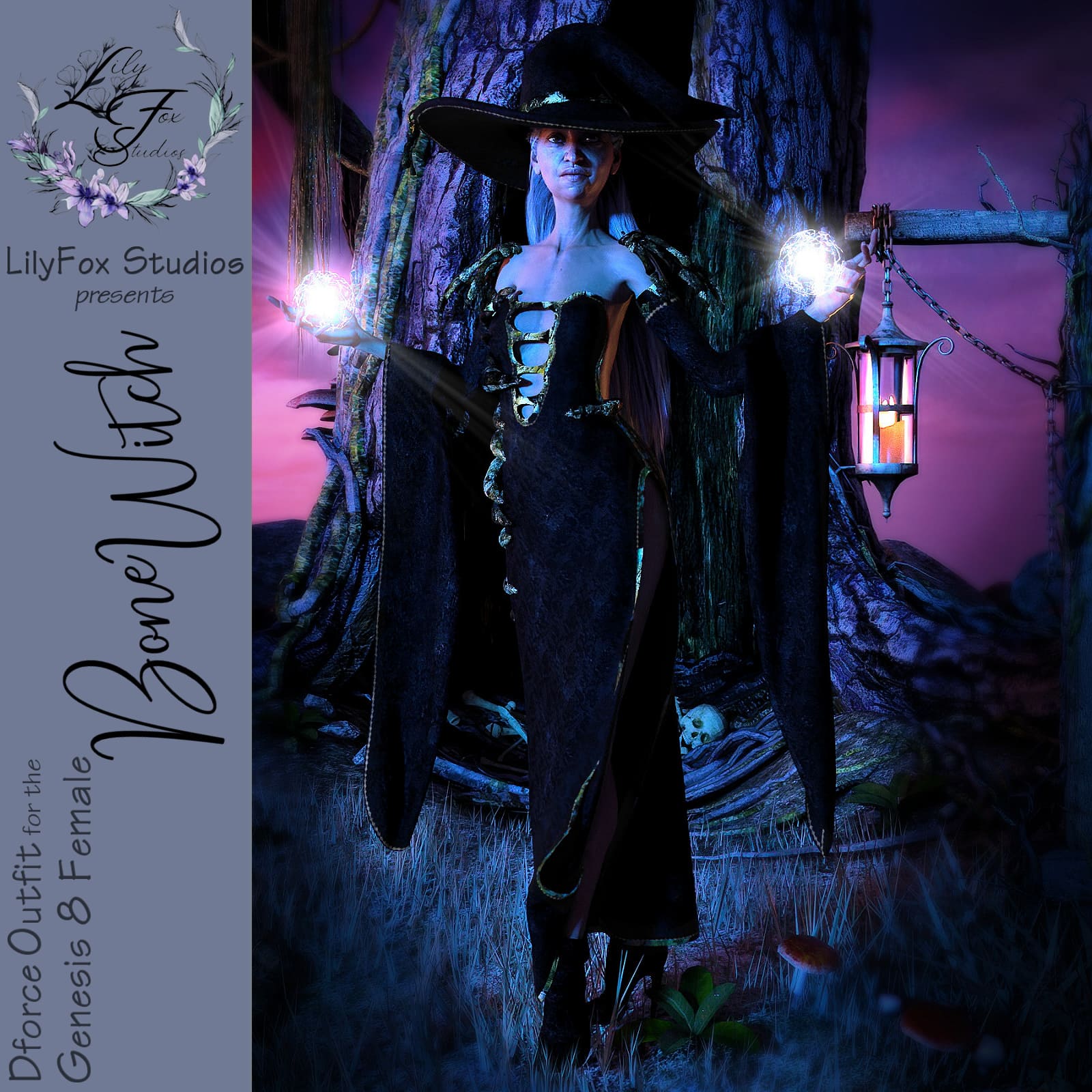 LFS dForce Bone Witch Outfit for Genesis 8 Female_DAZ3D下载站