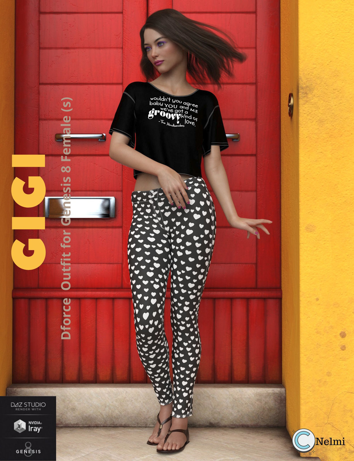 Nelmi – Gigi Outfit G8F_DAZ3D下载站