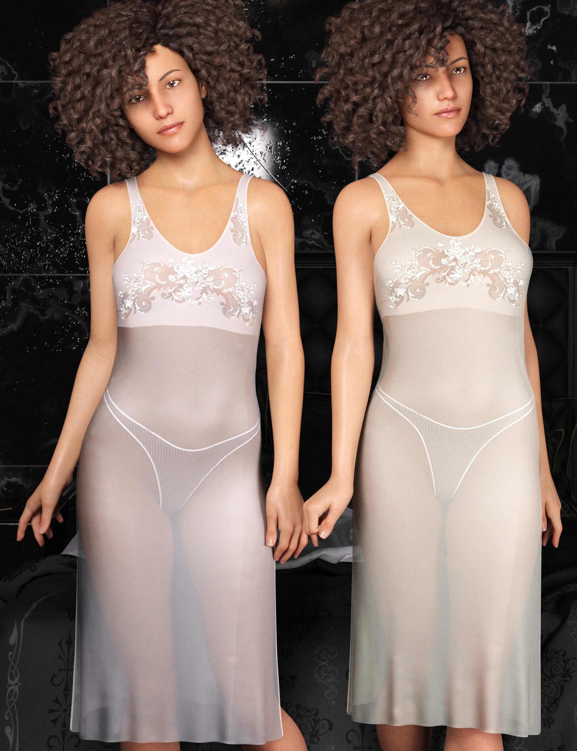 Nightwear with dForce for Genesis 8 and 8.1 Females_DAZ3D下载站