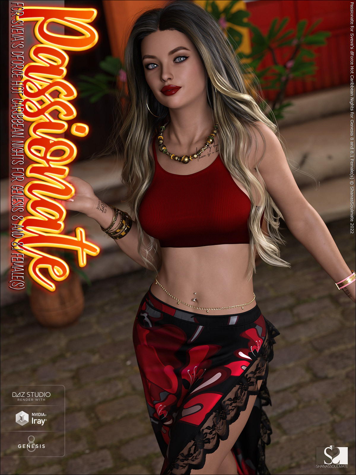 Passionate for dForce Hot Caribbean Nights for Genesis 8 and 8.1 Female(s)_DAZ3D下载站