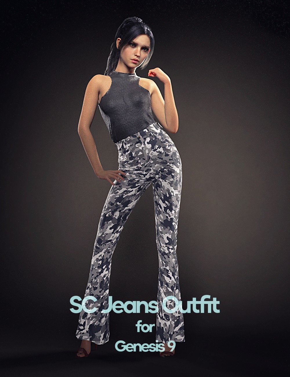 SC Jeans Outfit for Genesis 9 Feminine_DAZ3D下载站
