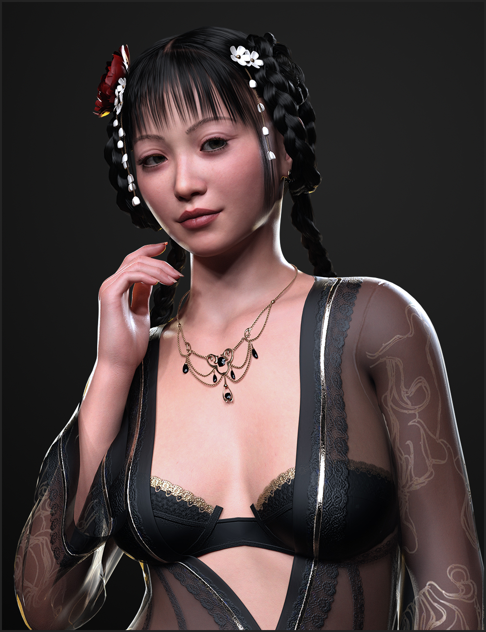 Ying Hair for Genesis 9 Females_DAZ3D下载站