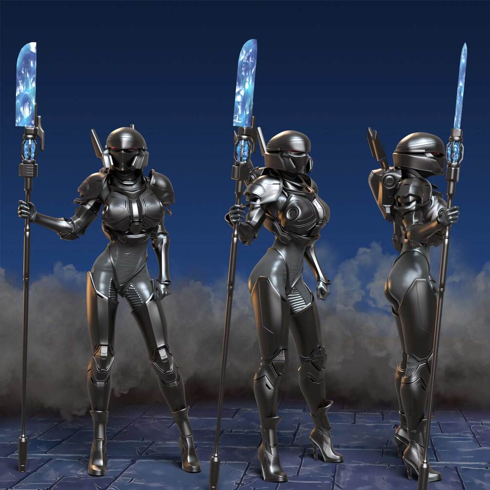 Abrion Lancer Heavy Armor Outfit for Genesis 8 and 8.1 Female Daz Studio_DAZ3D下载站