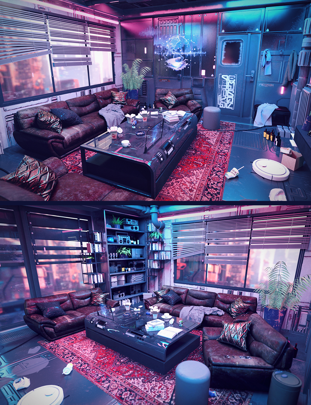 Cyberpunk Condo Living Room_DAZ3D下载站