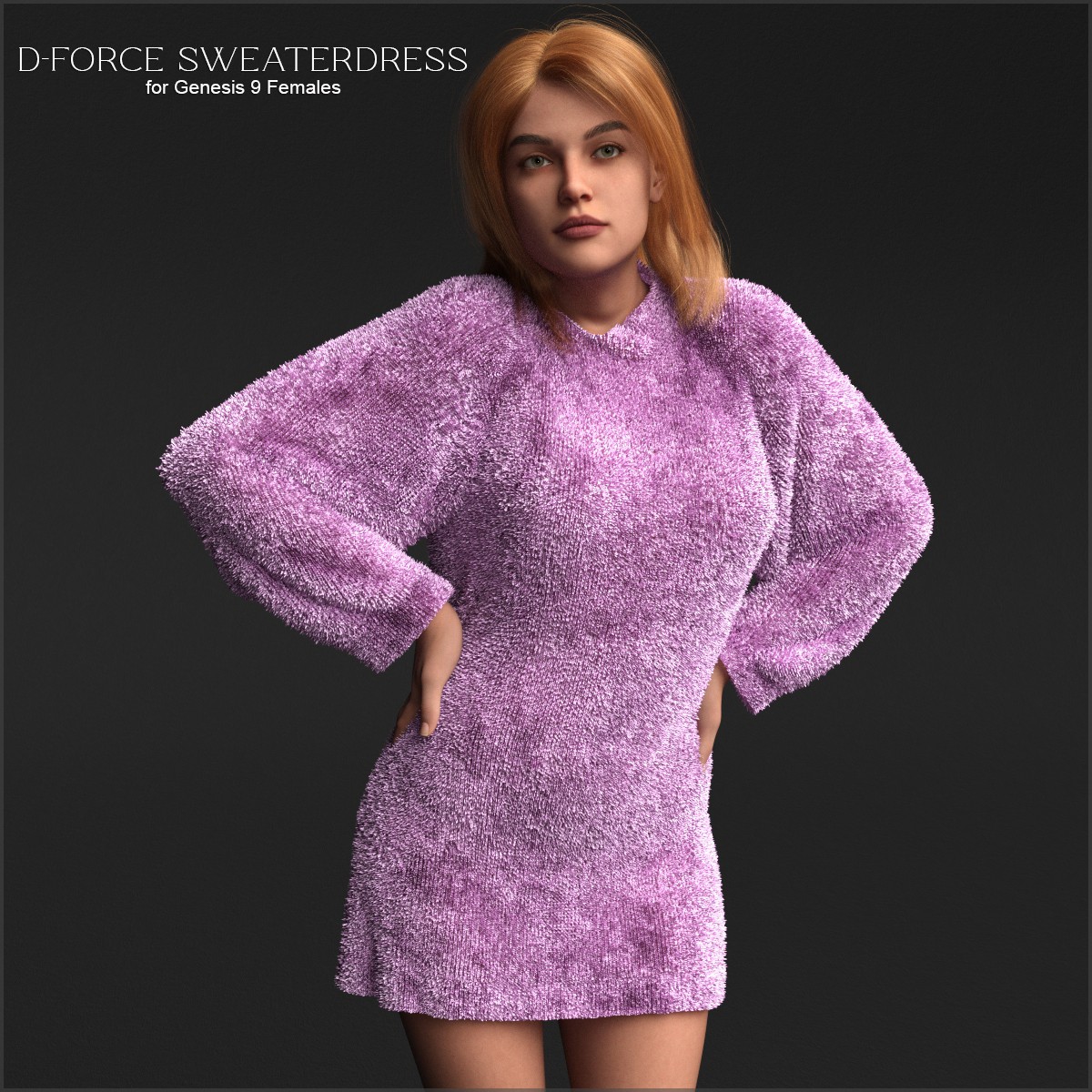 D-Force SweaterDress for Genesis 9 Females_DAZ3D下载站