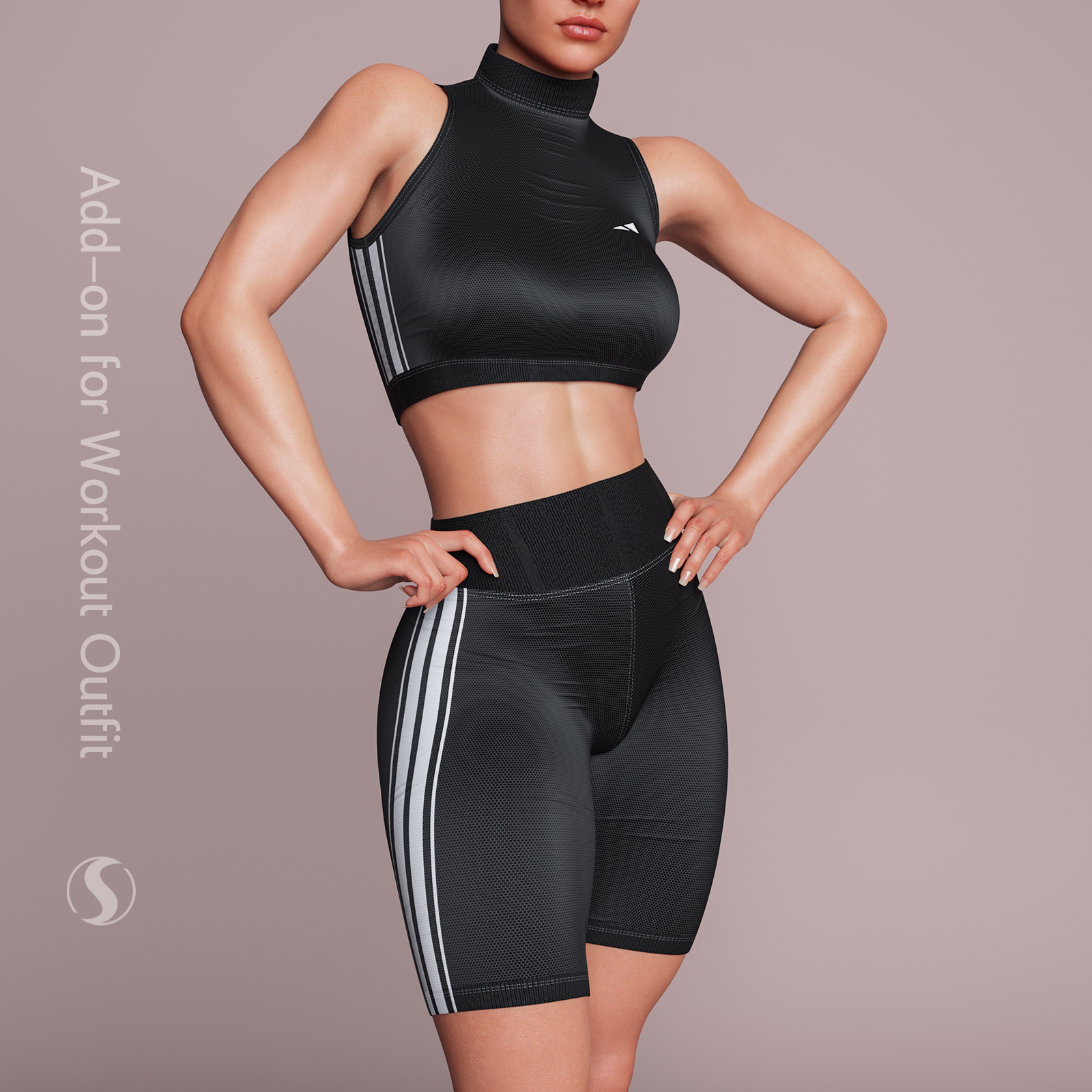 Material Addon for dForce Workout Outfit_DAZ3D下载站