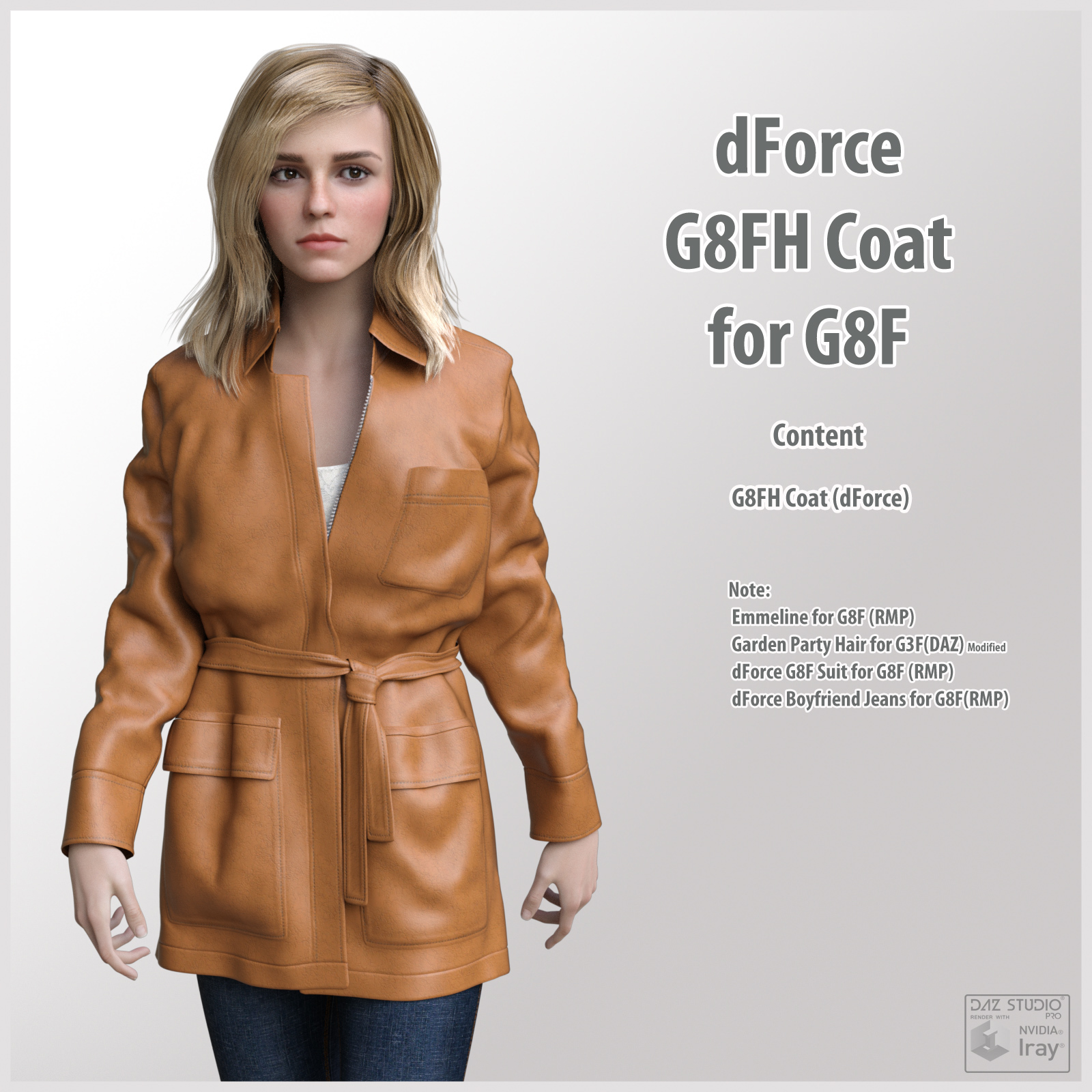 dForce G8FH Coat for G8F_DAZ3D下载站