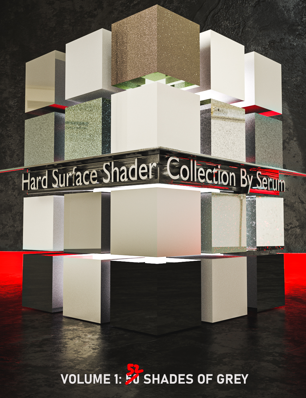 Iray Hard Surface Shaders Volume One 52 Shades Of Grey_DAZ3D下载站