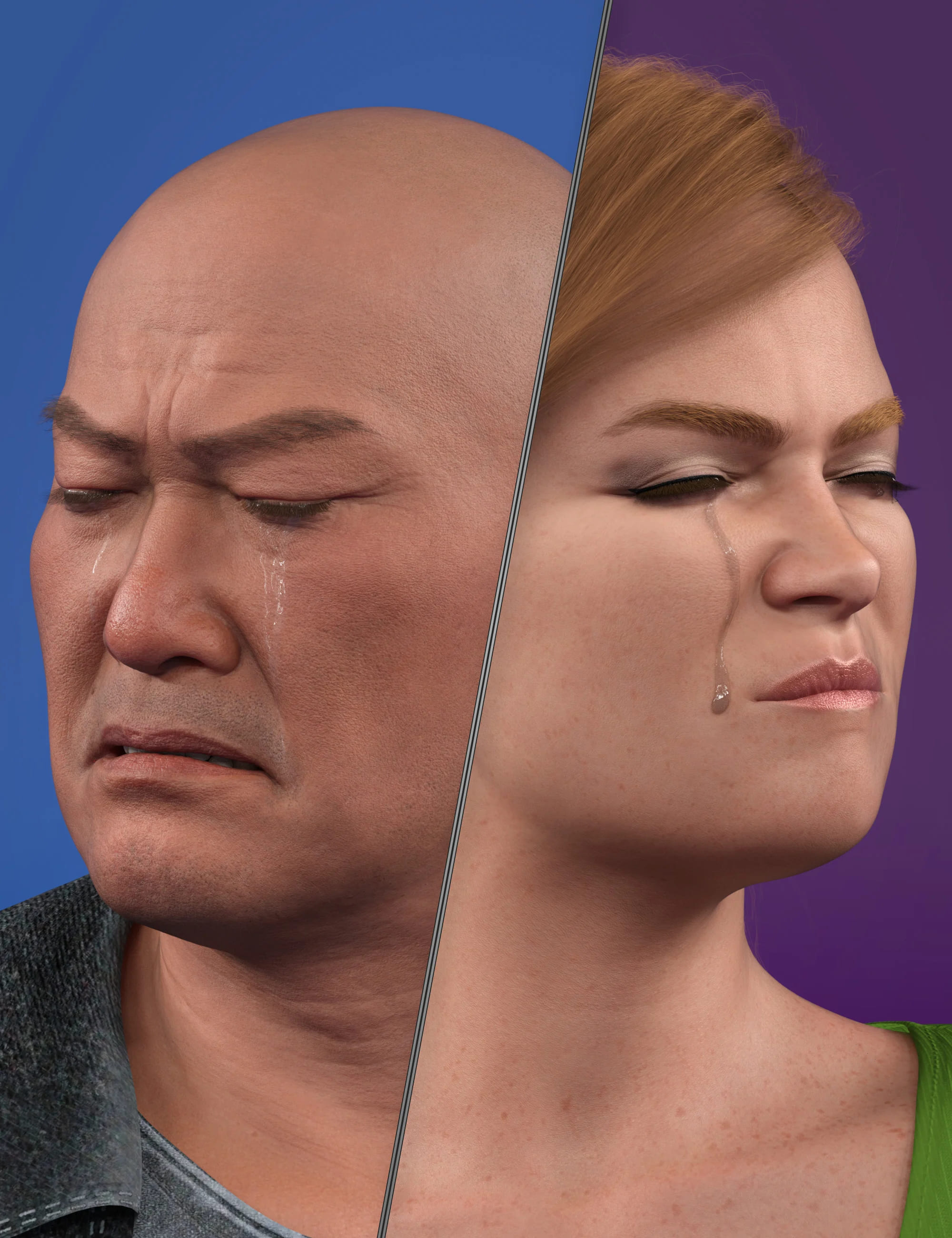 NG Faces of Sadness and Pain for Genesis 9_DAZ3D下载站