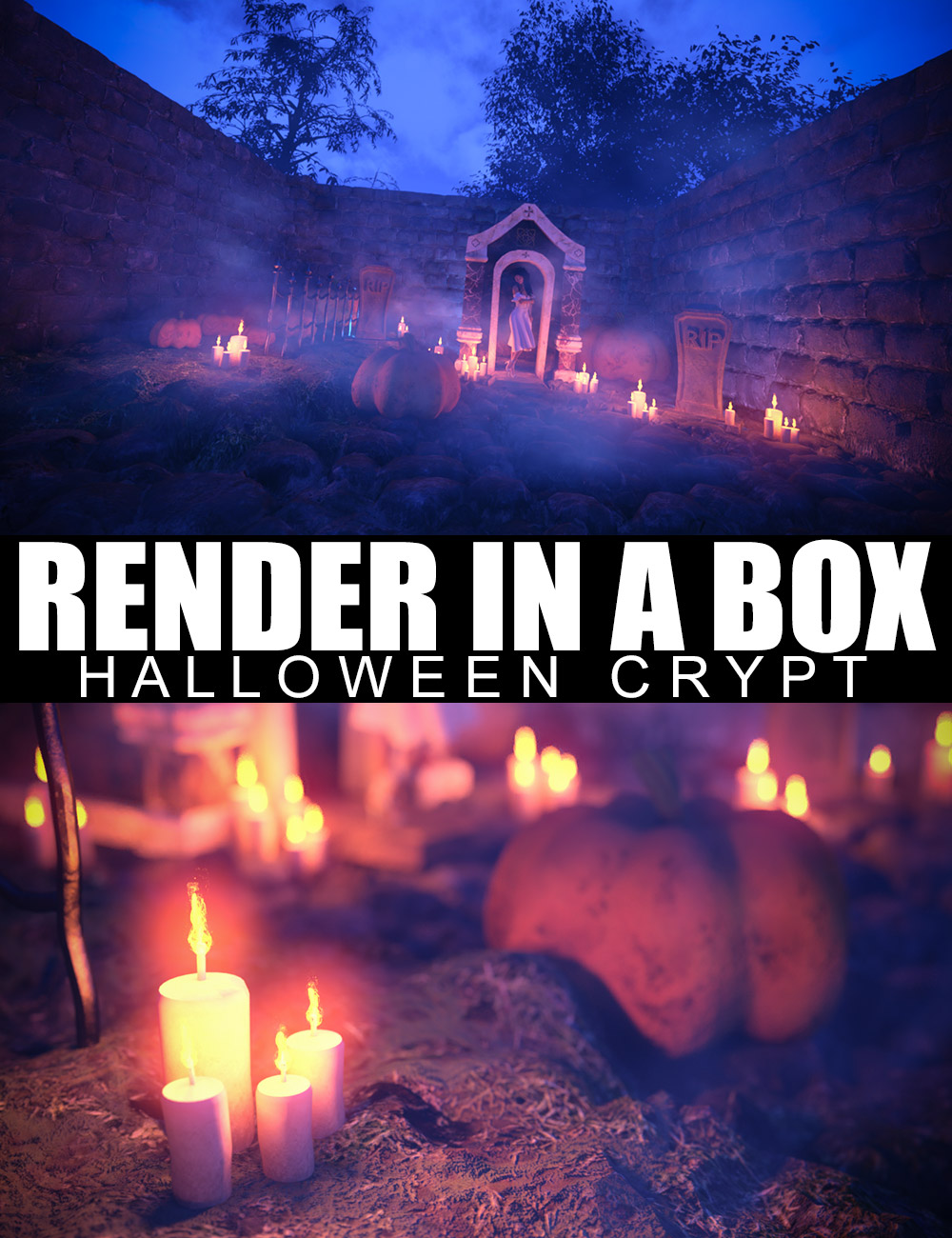 Render In A Box – Halloween Crypt_DAZ3D下载站