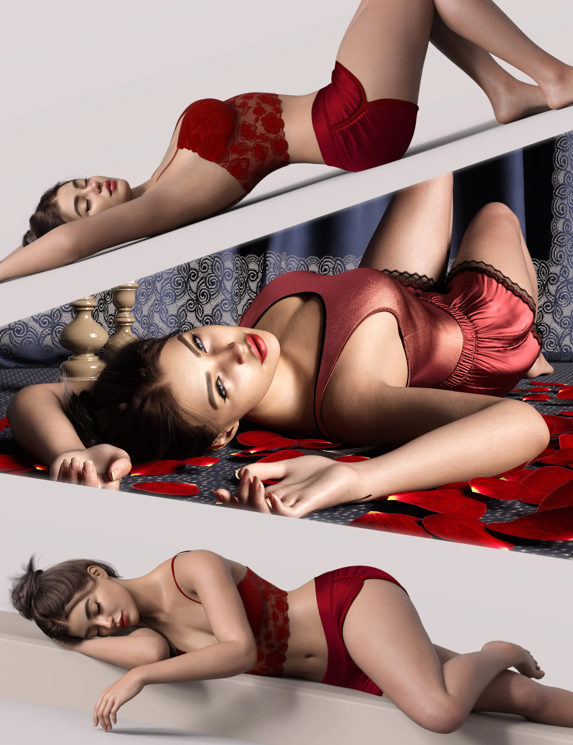 Z Sleeping and Resting Pose Collection for Genesis 9 and 8 Female_DAZ3D下载站