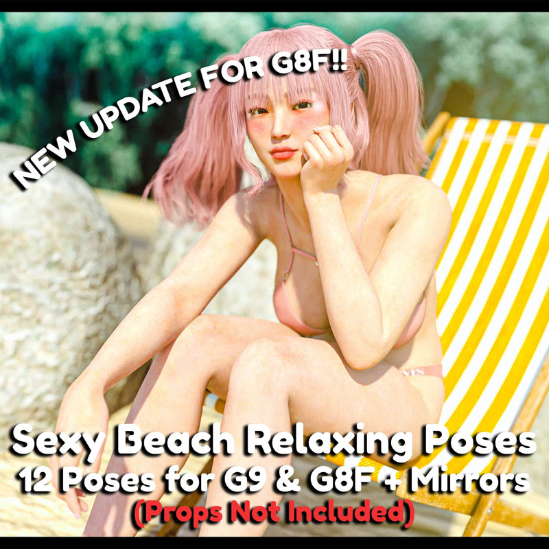 12 Sexy Beach Relaxing Poses for G9 & G8F_DAZ3DDL