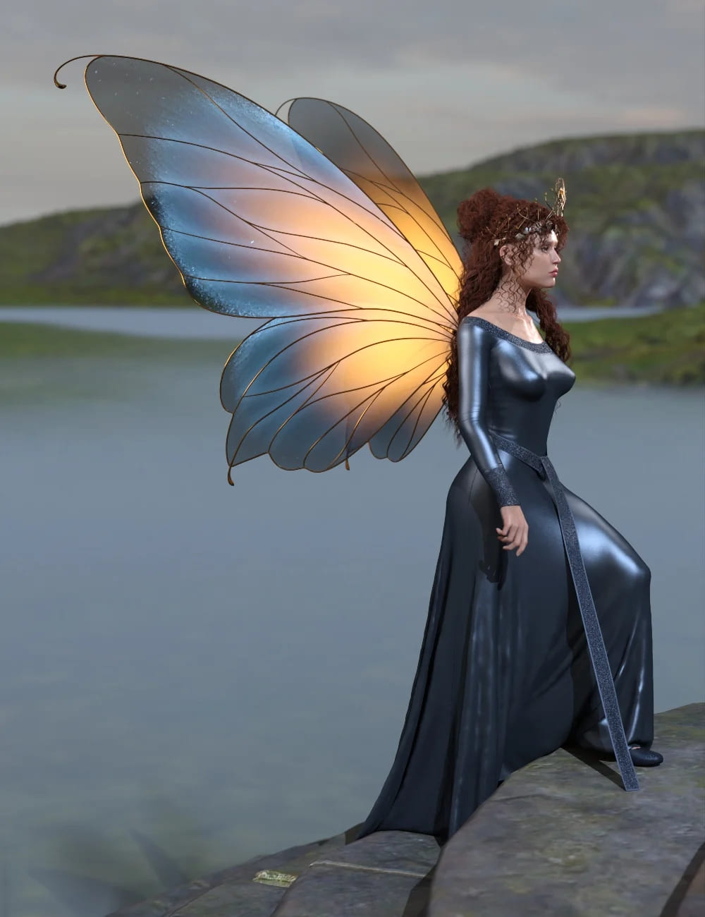 Aethereal Fairy Wings for Genesis 9 and 8_DAZ3D下载站