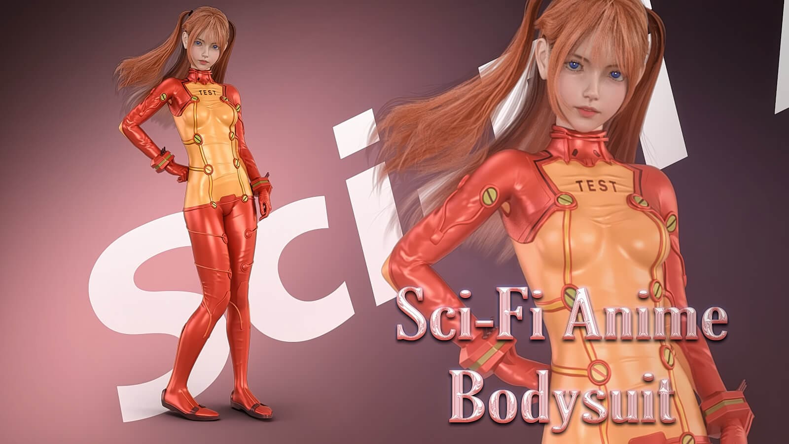 Asuka – Sci-Fi Anime Bodysuit for G8F_DAZ3D下载站